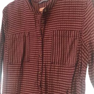 Maroon stripe tunic top XL